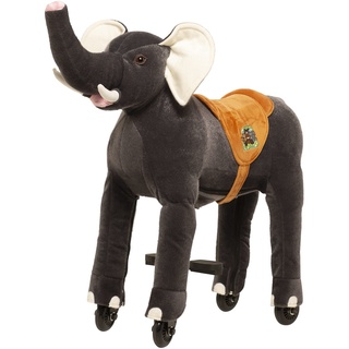 animal riding Reittier Elefant „Sultan“ Medium/Large (für Kinder 5-8 Jahren, Farbe grau, Sattelhöhe 69 cm, mit Rollen) ARE004M