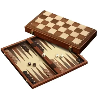 Philos-Spiele Schach Backgammon Dame Set, Feld 42 mm, magnetisch