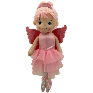Sweety Toys 13289 Stoffpuppe Ballerina Fee Plüschtier Prinzessin 50 cm rosa mit Krone