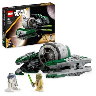 LEGO 75360 Star Wars Yodas Jedi Starfighter Bauspielzeug, Clone Wars Fahrzeug-Set mit Meister Yoda-Minifigur, Lichtschwert und Droide R2-D2-Figur - Bunt