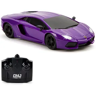 CMJ RC CARS Lamborghini LP700-4 ferngesteuertes ferngesteuertes Auto, offizielles Lizenzprodukt, Maßstab 1:24, Arbeitsscheinwerfer, 2,4 GHz, tolles Kinderspielzeug, Auto (lila)