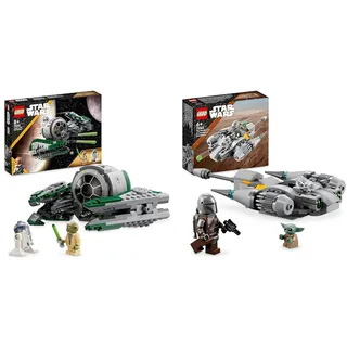 LEGO 75360 Star Wars Yodas Jedi Starfighter & 75363 Star Wars N-1 Starfighter des Mandalorianers – Microfighter Mikro-Bauspielzeug