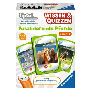 Ravensburger tiptoi 00754 Wissen und Quizzen: Faszinierende Pferde, Quizspiel für Kinder ab 6 Jahren, für 1-6 Spieler: Von A-Z