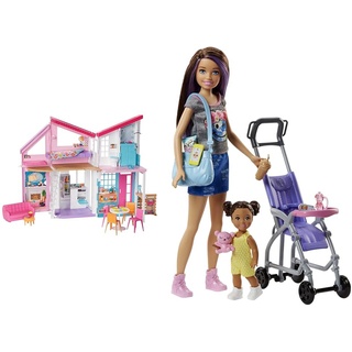 Barbie Malibu Haus (61 cm breit) & Skipper Babysitter Inc