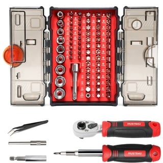 MUSTBAU 78-teilige Ratschenschraubendreher-Set, aus Stahl Computer, Laptops