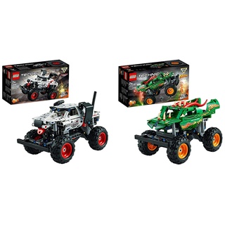 LEGO 42150 Technic Monster Jam Monster Mutt Dalmatian & 42149 Technic Monster Jam Dragon, Monster Truck-Spielzeug für Jungen und Mädchen, 2in1-Rennwagen für Offroad-Stunts und als Geschenk für Kinder