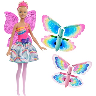 Mattel Barbie FRB08 Dreamtopia Regenbogen-Königreich Magische Flügel-Fee Puppe (blond)