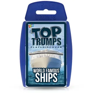 Top Trumps Weltberühmte Schiffe klassisches Kartenspiel, erfahren Sie Fakten über Tanker, Yachten und Kreuzfahrtschiffe, einschließlich Allure of The Seas, Titanic und Brittania, Geschenke und