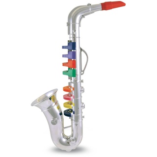 Bontempi 32 4331 Saxophon mit 8 farbigen Tasten/Noten. L. 415 mm, blau