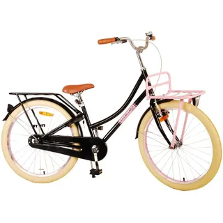 TPFSports Kinderfahrrad Volare Excellent 24 Zoll mit Rücktritt + Handbremse, 1 Gang, (Mädchen Fahrrad - Rutschfeste Sicherheitsgriffe), Kinder Fahrrad 24 Zoll mit Ständer Laufrad Mädchen Kinderrad schwarz