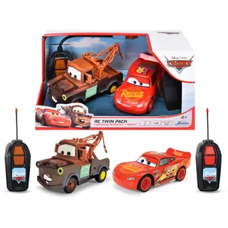Jada Toys Cars RC Autos Lightning McQueen & Hook (Mater) aus Disney Pixar Cars - 2 ferngesteuerte Autos ab 4 Jahre, RC Single-Drive Twin Set für Kinder, max. 6 km/h, je 14 cm