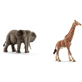 SCHLEICH 14761 - Afrikanische Elefantenkuh & 14749 - Giraffenbulle