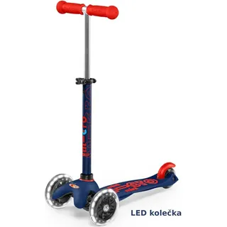 Micro Mobility Mini Micro Deluxe LED Navy Blue, Kinder, Klassischer Roller, Blau, Navy, Junge/Mädchen, Asphalt, 50 kg - Blau