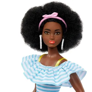 Barbie - Rollerskate-Puppe mit Welpen und Trendiger Kleidung, Afro-Hairstyle und Accessoires für Geschichtenerzählen und Styling-Spaß, für Kinder ab 3 Jahren, HPL77