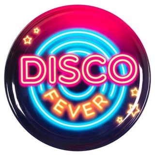 Boland Einweggeschirr-Set Disco Party Tablett, Kunststoff, Licht aus, Spot an: Partydeko für Discodancer! lila