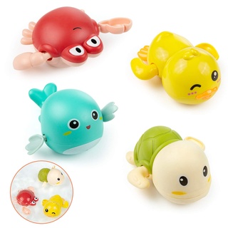 Glovios 4Pcs Baby Badespielzeug Spritzen Spielzeug,Kinder Badespielzeug Geschenk Tiere Schwimmender Tauchpartner,Badewannenspielzeug für Badewanne und Schwimmbad