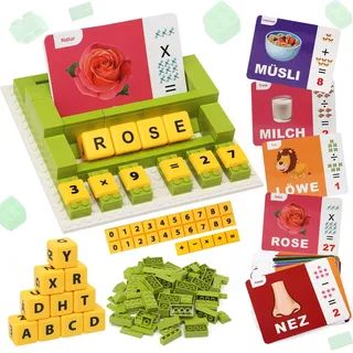 JoyJoyful Deutsch Buchstaben Lernen Spielzeug ab 3 4 5 6 7 8 Jahre Junge Spiele, Geschenk Mädchen 3-8 Jahre, Montessori Spielzeug Lesen Lernen, Kinderspielzeug Lernspiele ab 3-8 Jahre