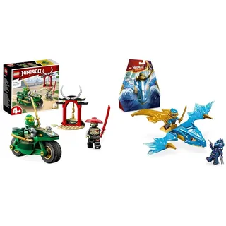 LEGO NINJAGO Lloyds Ninja-Motorrad, Spielzeug für Anfänger mit 2 Minifiguren & NINJAGO Nyas Drachengleiter, Ninja-Set mit Drachen-Spielzeug