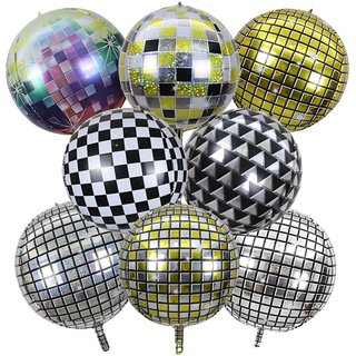 Discokugel Luftballon, 8 Stück Disco Balls Ballons 22 Zoll 4D Disko Folien Ballons Runde Luftballons, Disco Party Deko 70er 80er Jahre Deko für Disco Mottoparty Geburtstag Party Dekoration