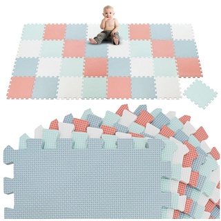 LittleTom Puzzlematte 36 Teile Spielmatte Baby Puzzlematte Krabbelmatte, 30x30cm Bodenmatte Kinderzimmer bunt