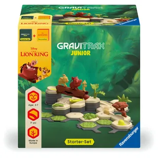 Ravensburger GraviTrax Junior Starter-Set Disney Lion King 73437 - Murmelbahn für Kinder ab 3 Jahren mit Spielfiguren aus der König der Löwen-Welt / R