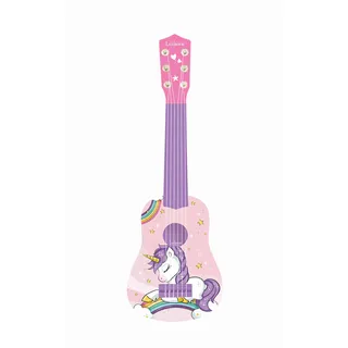 Lexibook erste Gitarre Einhorn für Kinder, 6 Nylonsaiten, 53 cm, Anleitung inklusive, Rosa/Blau, K200UNI