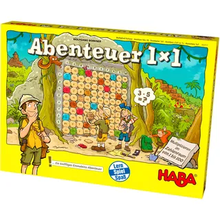 HABA 303717 - Abenteuer 1x1 | Rechen- Und Lernspiel zum Spielerischen Trainieren des Einmaleins | Multiplizieren im Zahlenraum 1-100 | Cleveres Spielprinzip Mit Selbstkontrolle | Spiel AB 7 Jahren