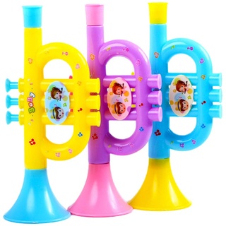 BSTCAR 1 Stück Musikspielzeug Trompete, Tragbares Kinder Trompete Spielzeug, Niedliches Mini Trompeten Musik Spielzeug Kunststoff, Lernspielzeug Geschenk für Kinder, Zufällige Farbe