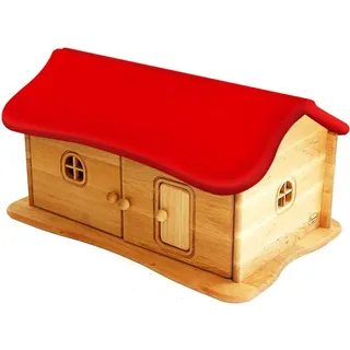 Erst-Holz Drewart großes Haus mit Dach rot, Bauernhaus, Spielhaus, kleiner Kinderbauernhof 935-4026