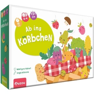 AUZOU | Ab ins Körbchen | Kinderspiele ab 3 Jahren | Brettspiele | Obstschale | Mitbringsel für Kindergeburtstag | Familienspiele | Geschenke | Gesellschaftsspiele | Für 2 bis 4 Spieler ab 3 Jahren