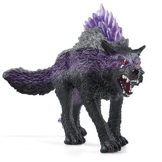 schleich ELDRADOR CREATURES 42554 Schattenwolf - Realistische Mythische Monster Actionfigur mit Lila Fell und Durchsichtigen Rückenkristallen, Eldrador Figuren ab 7 Jahren
