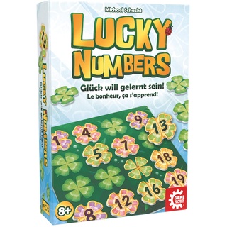 Game Factory 646307 Lucky Numbers, Legespiel für Erwachsene und Kinder ab 8 Jahren, Familienspiel, für 1-4 Spieler, Weiß