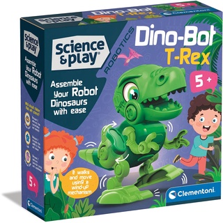 Clementoni 75073 Science & Play Dino Bot T-Rex, pädagogisches und wissenschaftliches Bauset, Geschenk für Kinder ab 8 Jahren, STEM, Dinosaurier-Spielzeug-Roboter, hergestellt in Italien, Mehrfarbig