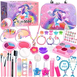 Frasheng Kinderschminke Set Mädchen,38PCS Schminkkoffer Mädchen,Waschbar Make up Spielzeug für Mädchen, Schminke Kinder Mädchen Spielzeug Weihnachts Geburtstag Geschenke für Mädchen 5 6 7 8 9 10 Jahre