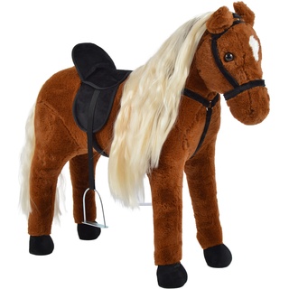 Pink Papaya Stehpferd zum draufsitzen | 75cm Spielpferd zum Reiten Bella | Pferd zum Reiten für Kinder mit Sound | Sattel Pferd