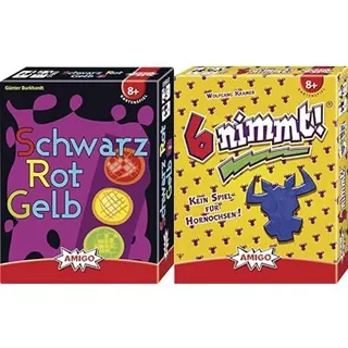 AMIGO Spiel + Freizeit 1720 1663 - Schwarz Rot Gelb, Kartenspiel & 4910-6 nimmt!, Kartenspiel