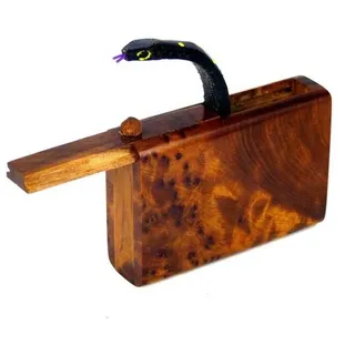 SIMANDRA Spiel, Schlange Box Scherzartikel beißende magische Kiste, aus Thuja Wurzel Holz