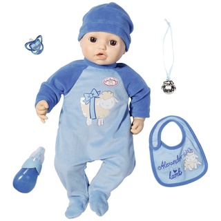 Baby Annabell Alexander, weiche Babypuppe mit 8 Funktionen und Zubehör, 43 cm große Puppe, 702482 Zapf Creation