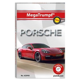 Piatnik Spielkarten 423918 Trumpf und Quartett, 32 Karten, MegaTrumpf Porsche, Autos
