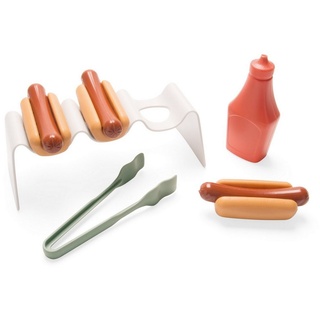 dantoy Spielgeschirr Green Garden Kinder-Spielzeug Hot-Dog-Set Hotdog Spielset, (9-tlg), mit 3 HotDog Würstchen und 3 HotDog Brötchen