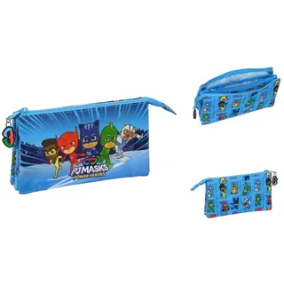 PJ Masks Federtasche Pj masks Dreifaches Mehrzweck-Etui PJ Masks Blau 22 x 12 x 3 cm blau