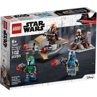 LEGO 75267 Star Wars Mandalorianer Battle Pack Set mit 4 Minifiguren, Speeder-Bike und Verteidigungsfestung