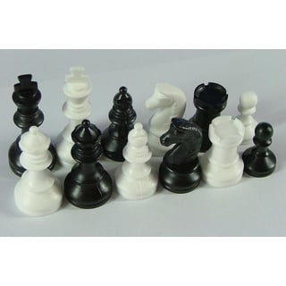 Schachfiguren weiss/schwarz KH 74 mm, Staunton Form, ohne Filzsockel