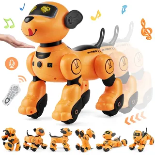 VEVOR Roboter Hund Kinder Ferngesteuerter Spielzeug, 2,4 GHz, programmierbares intelligentes interaktives RC Hund für Kinder mit Folgefunktion, Berührungs- und Sprachsteuerung, für Kinder ab 3 Jahren