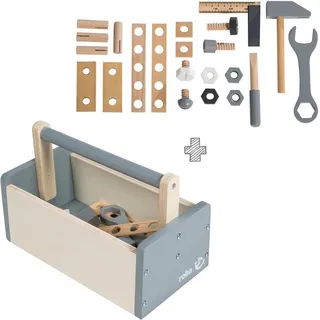 roba® Spielwerkzeug Werkzeugkiste, (Set, 22-tlg) beige|grau