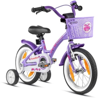 PROMETHEUS BICYCLES® Kinderfahrrad 14 , Violett-Weiß mit Stützrädern