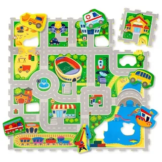 Hakuna Matte Spielmatte Puzzlematte für Babys 1,2x1,2m, 20% dickere Krabbelmatte, Spielmatte bunt