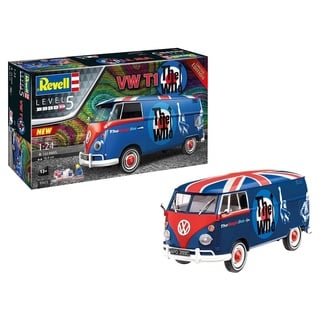 Revell 5672 Geschenkset VW T1 Tour-Bulli The Who, Fan-Edition, originalgetreuer Automodellbausatz für Fortgeschrittene, Starter Kit mit Basis-Zubehör