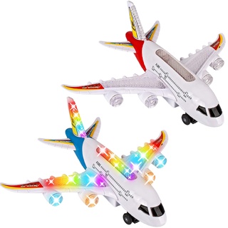 alles-meine.de GmbH Flugzeug Modellwahl Motor - Wendeautomatik - Sound Geräusche + Licht - selbstfahrend - bewegliche Räder - 22,5 cm - groß - Spielzeugflugzeug - Flugzeuge /..