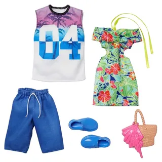 Mattel Sommer Style | Garderoben Set | Barbie & Ken Puppen-Kleidung